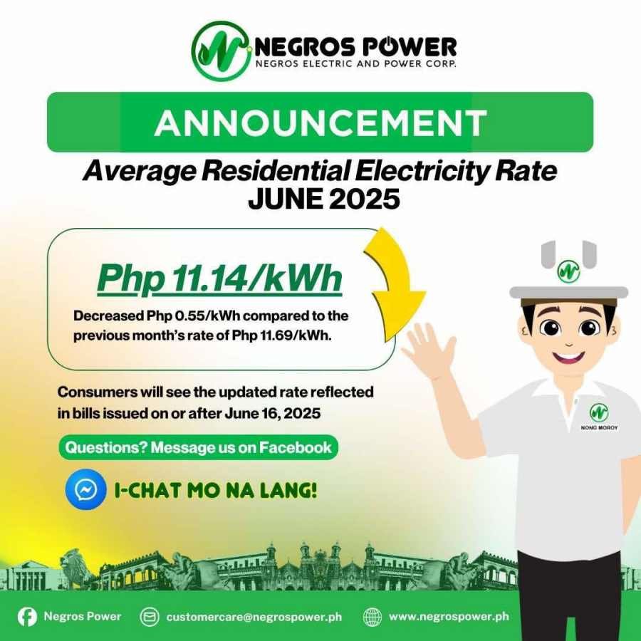 Electricity Rate Drop in Central Negros 