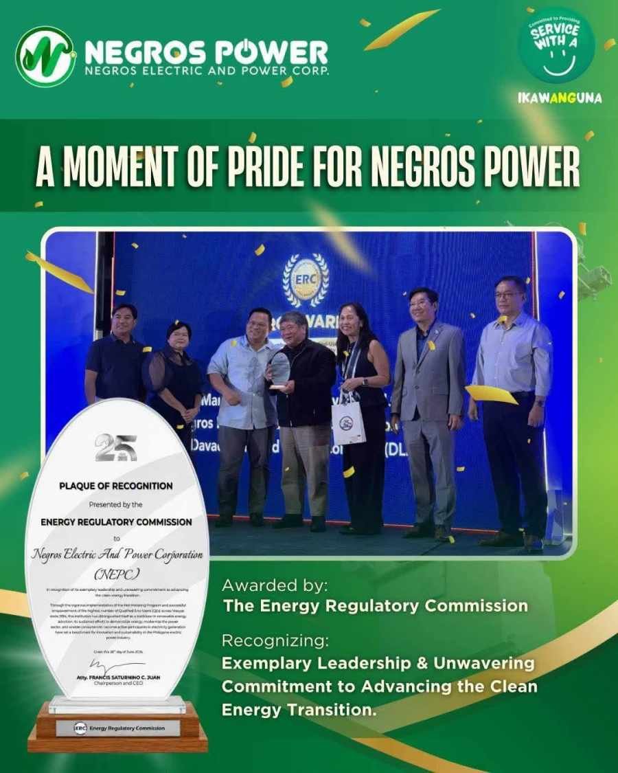 ERC Honors Negros Power for Clean Energy Leadership