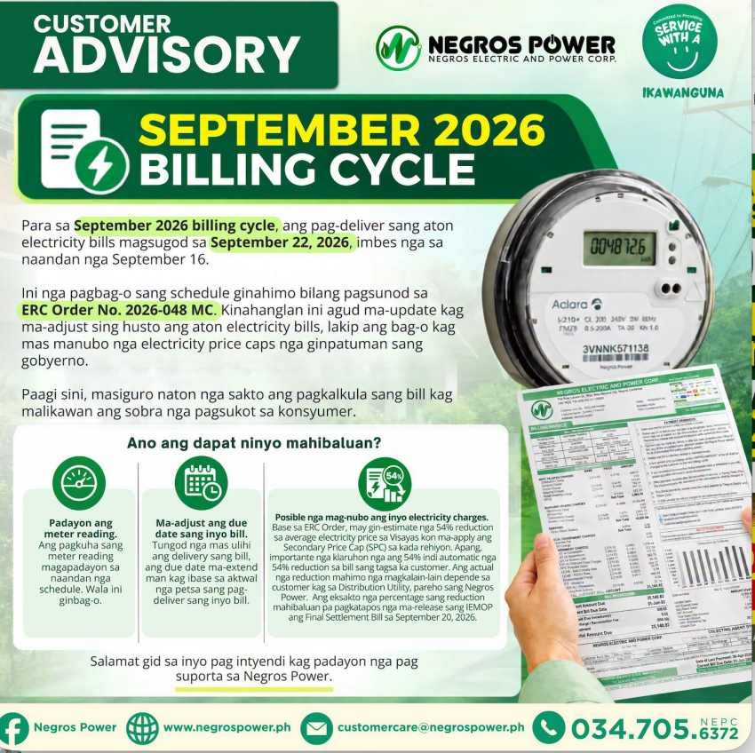 September 2026 Bills | What Negros Power Consumer Need to Know
